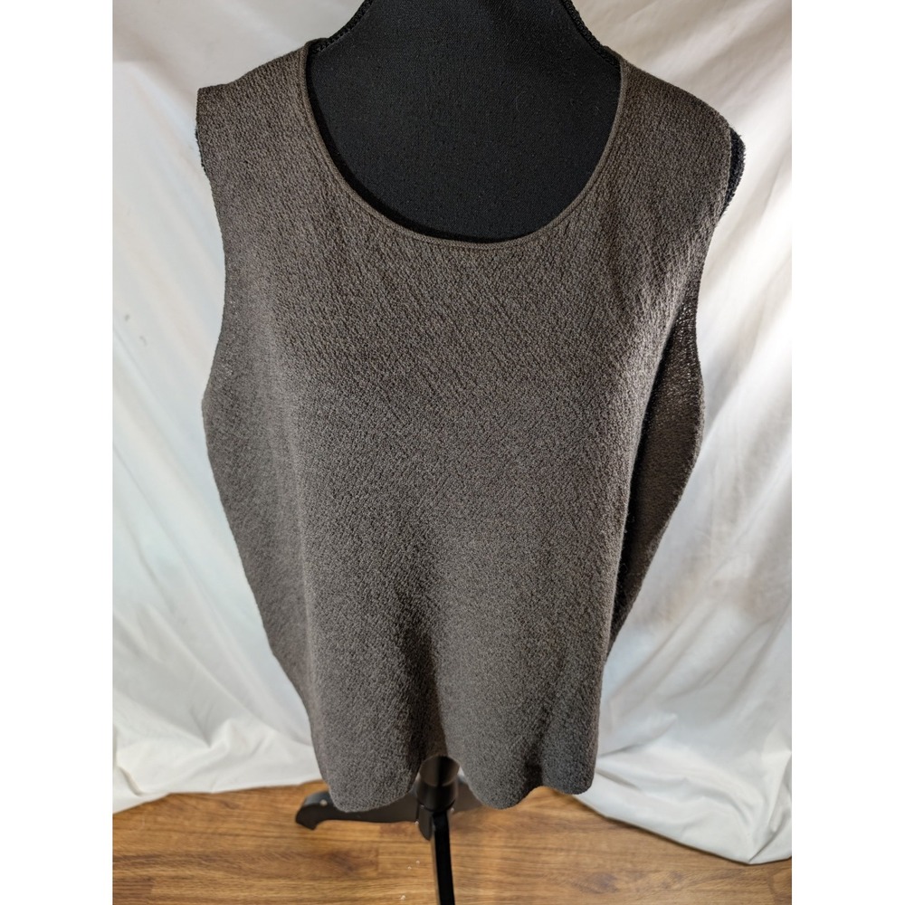 Eileen Fisher Sleeveless 100% Wool Tank Top Brown XL
